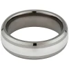 Titanium and Silver 7mm Wedding Ring