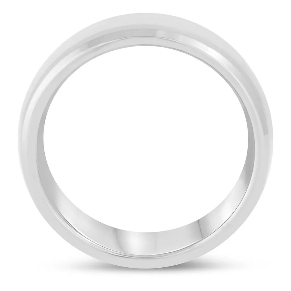 Titanium and Silver 7mm Wedding Ring