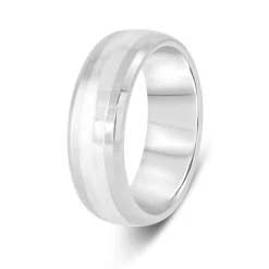 Titanium and Silver 7mm Wedding Ring