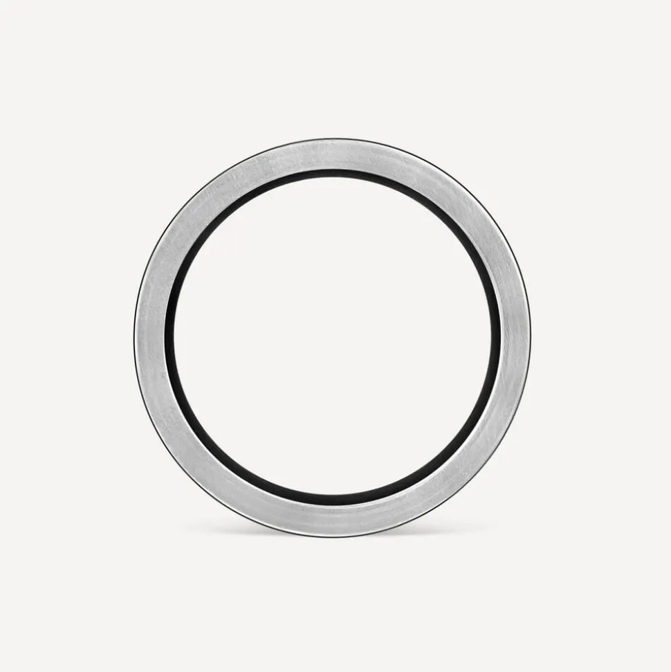 Titanium Black Centre Stripe 6mm Band Ring