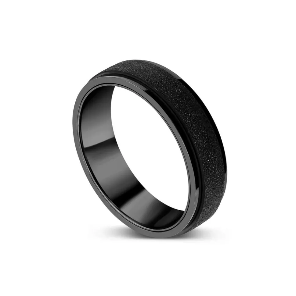 Titanium Frost Centre Polished 6mm Men's Wedding Ring