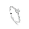 Tulip Setting 18ct White Gold 0.50ct Solitaire & Diamond Shoulders Diamond Ring