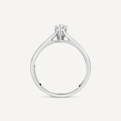 Tulip Setting 18ct White Gold 0.50ct Pear Solitaire & Channel Shoulders Diamond Ring