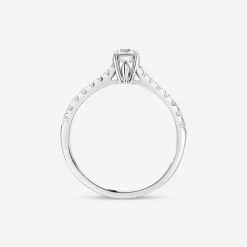 Tulip Setting 18ct White Gold 0.50ct Solitaire & Diamond Shoulders Diamond Ring