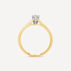 Tulip Setting 18ct Yellow Gold 0.50ct Pear Solitaire & Channel Shoulders Ring