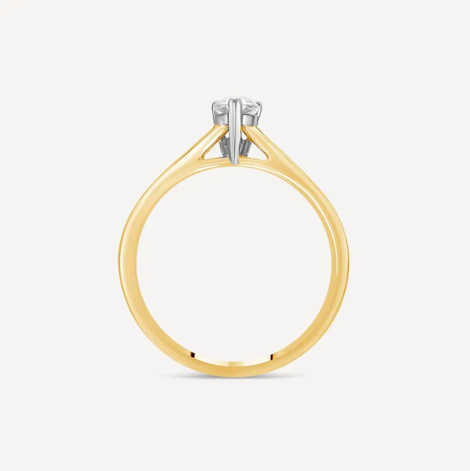 Tulip Setting 18ct Yellow Gold 0.50ct Pear Solitaire & Channel Shoulders Ring