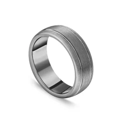 Tungsten Matte Two Line 8mm Men's Ring