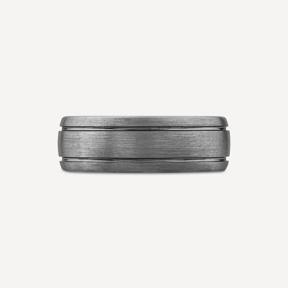 Tungsten Matte Two Line 8mm Men's Ring