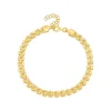 Yellow Gold Plated Sterling Silver Brick Link Bracelet