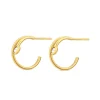 Yellow Gold Plated Sterling Silver Cubic Zirconia Open Double Hoop Earrings