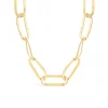 Yellow Gold Plated Sterling Silver Open Oval Link Necklet