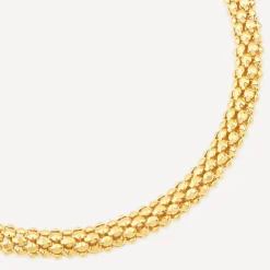 Yellow Gold Plated Sterling Silver Popcorn Tube Bracelet