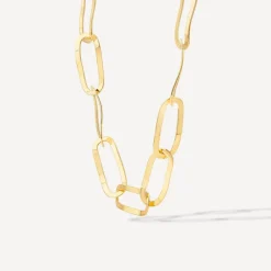 Yellow Gold Plated Sterling Silver Open Oval Link Necklet