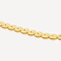 Yellow Gold Plated Sterling Silver Brick Link Bracelet
